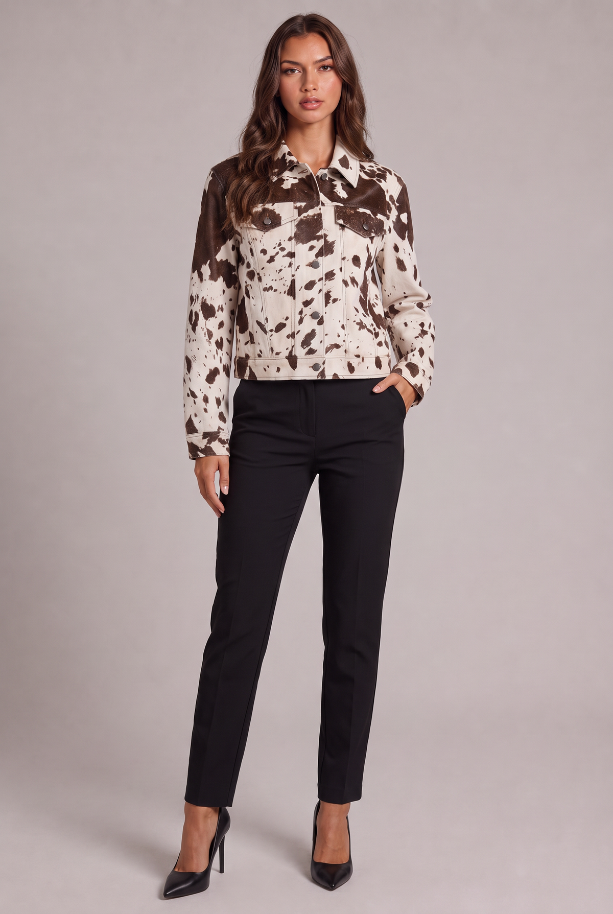 Sloane – Cow Print Jacket