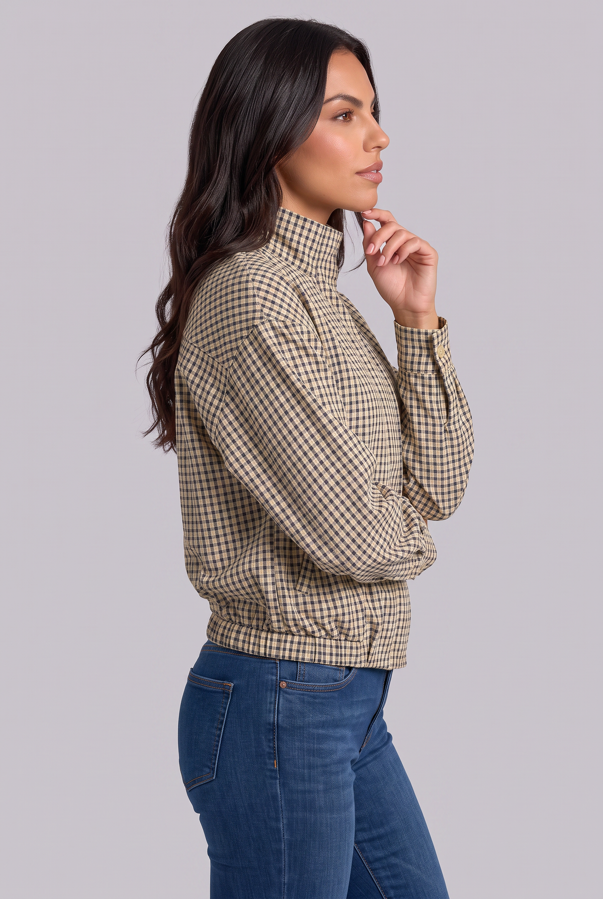 Nora – Check Bomber Jacket